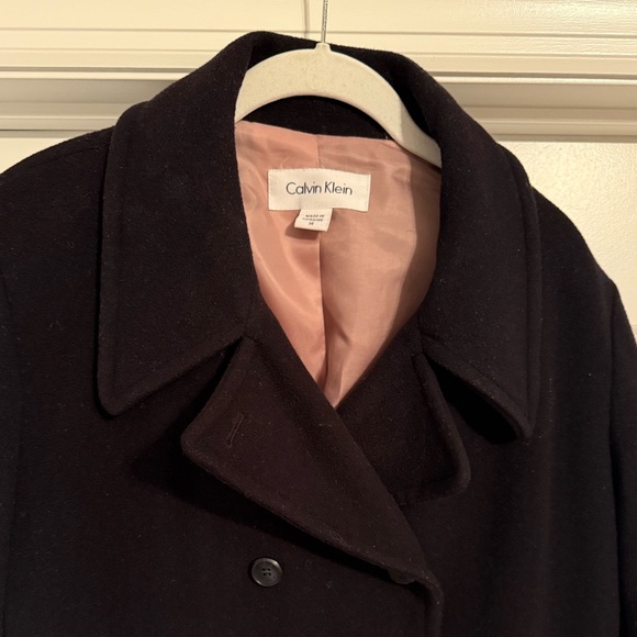 Calvin Klein Women's Wool Peacoat with Pink Lining Size 14 - Picture 4 of 9